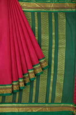 9 yards Saree | Madisar Saree Readymade | kalyani cotton Red Green