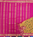 10 Yards Silk madisar saree Yellow  & Ink Blue grand border  (copy)