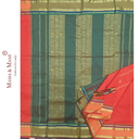 10 Yards Arani Silk Madisar – Fanta Orange & Green Grand Border | Traditional Iyer & Iyengar Madisar Saree