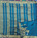 10 yards Kalyani Cotton Ramar Bluish Green/self-border 
