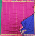 9 yards Kalyani light ash with Maroon Grand border 