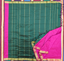 9 yards semi silk saree Majenta /Green Border