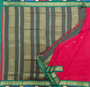 10 yards Kalyani Cotton Blood Red/Manthulir Green