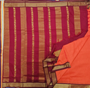 10 yards Kalyani cotton Fanta Orange/Maroon Border