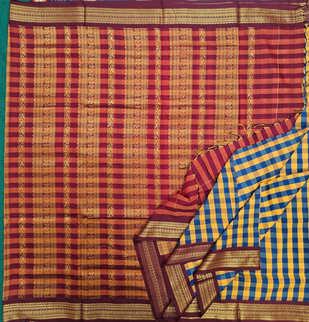 10 Yards Madisar Kalyani cotton Pallum Pazamum Saree