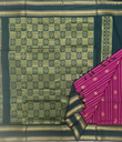 10 yards Kalyani Cotton Pink Maroon with Green Grand Pallu