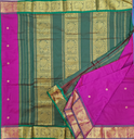 9 yards Majenta Grand Green border Semi Silk Madisar 