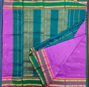 🌸 10 Yards Arani Silk Madisar – Onion Pink with Bluish-Green Grand Border