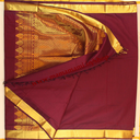 9 yards Kalyani light ash with Maroon Grand border