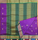 10 yards Arani Silk Purple double Shade /Green Border