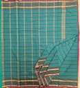 10 Yards Madisar Kalyani cotton Zebra Saree Ramar Green