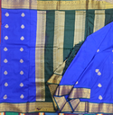 10 yards Semi Silk Soft Silk Saree Ms Blue/Green Grand Border