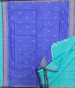 11 Yard Saree Turquoise Blue /Royal Blue Border