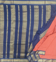 10 yards Kalyani Cotton Senthoor Color /Navy Blue Pallu