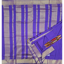 🟣 10 Yards Kalyani Cotton Madisar Saree – Purple with Grand Border (Silk Look)