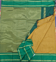 10 yards Kalyani Cotton small check Golden with Green Border