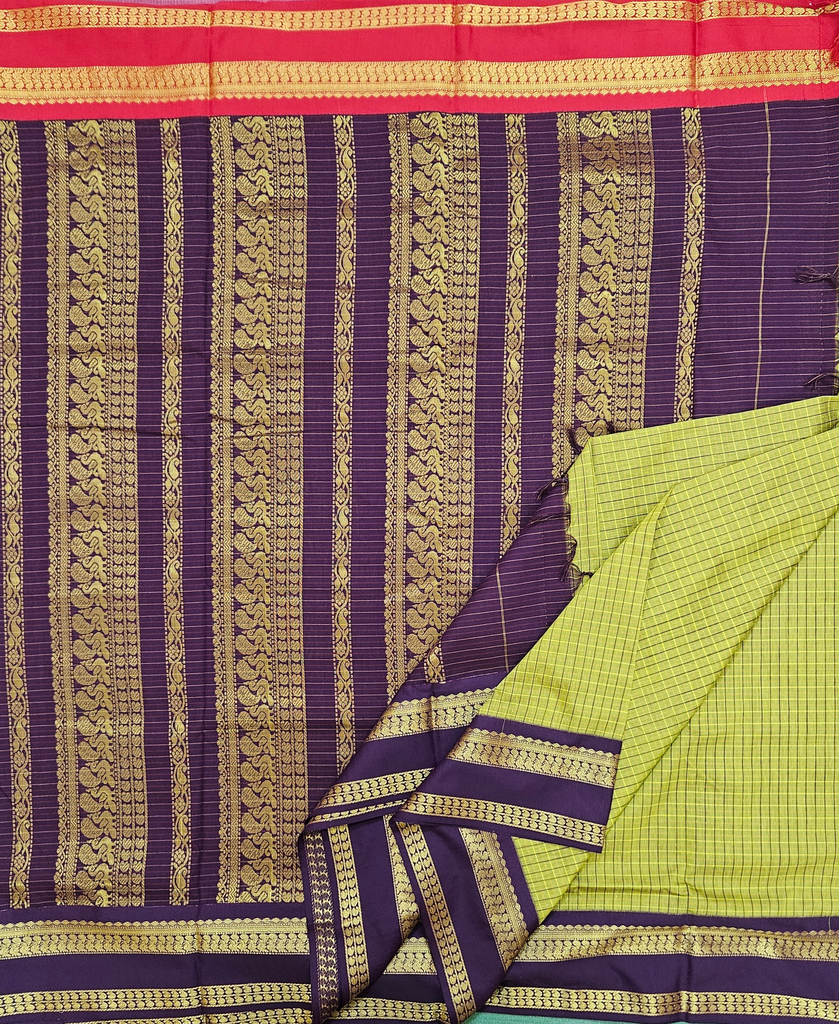 🌸 10 Yards Ganga Jamuna border Kalyani cotton