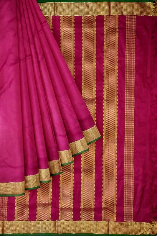 🌹 9 & 10 Yards Maroon Kurai Pudavai – The Ultimate Brahmin Bride’s Saree