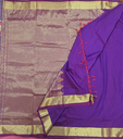 Kalyani Cotton Saree – Purple with Golden Banaras Border 