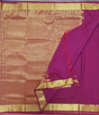 Kalyani Cotton Saree – Majenta with Golden Banaras Border  