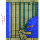 MS Blue 9 Yards Madisar Silk Saree Dark Green grand border
