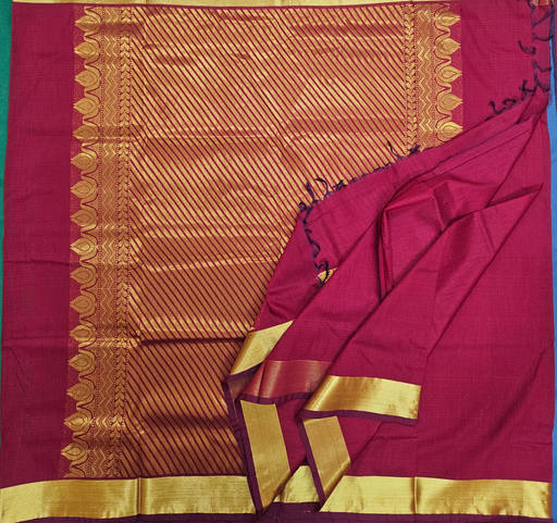 10 yards Kalyani  Cotton Maroon Kura Pudavai