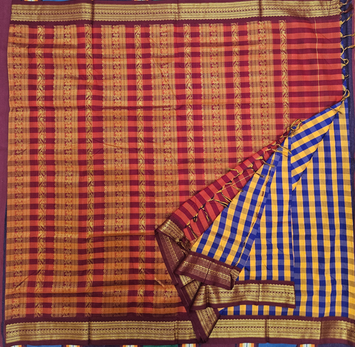10 Yards Madisar Kalyani cotton Pallum Pazamum Saree 