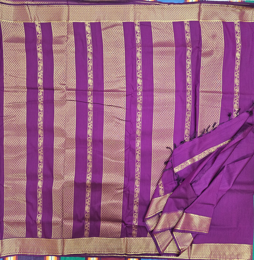10 yards Kalyani Purple Golden Border