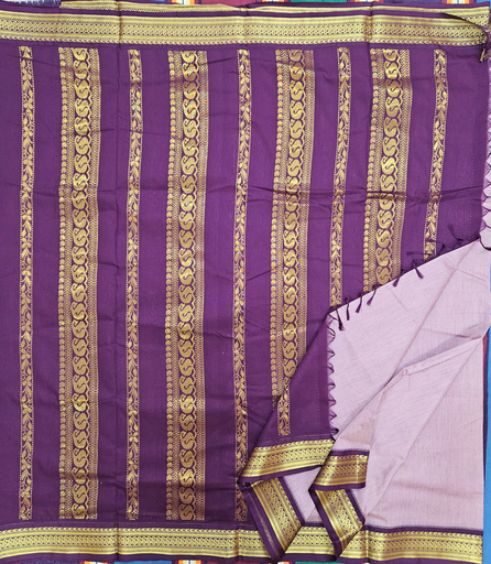 10 yards Kalyani Light Purple/Brown Border